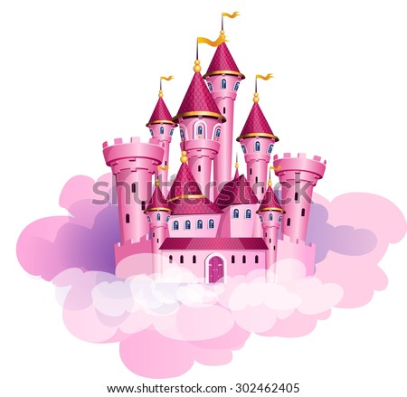Download Vector Pink Princess Magic Castle Stock Vector 302462405 ...