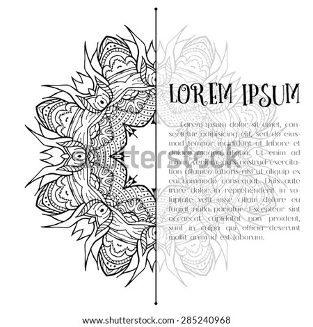 half mandala place text doodle presentation stock vector 285240968 half mandala place text doodle presentation stock vector 285240968, Presentation templates