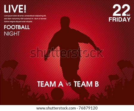 Soccer Match Announcement Poster Stock Vector 76879111 