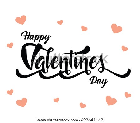 Happy Valentines Day Typography Poster Handwritten Stock Vector ...