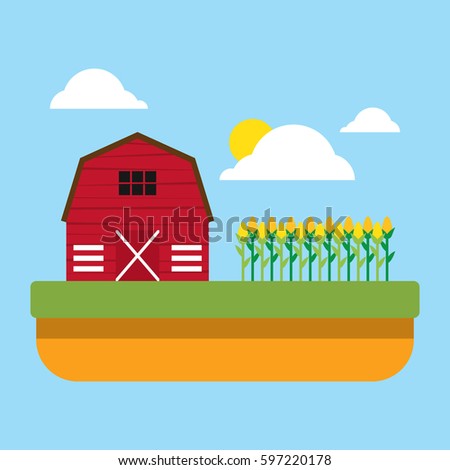 Cartoon Ranch Illustration Stock Vector 597220178 - Shutterstock