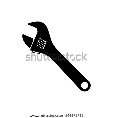  Adjustable  Wrench  Icon Silhouette Hand Tools Stock Vector  