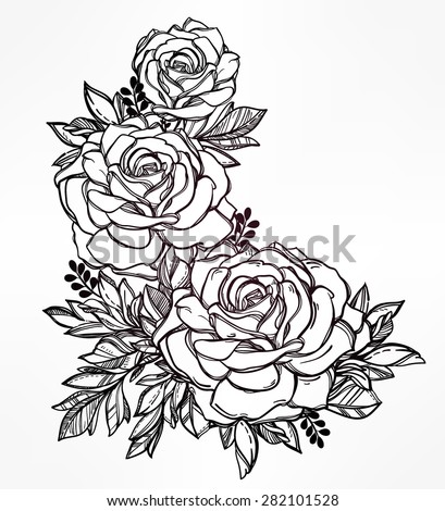 vintage floral highly detailed hand drawn stock vector 282101528 vintage floral highly detailed hand drawn stock vector 282101528