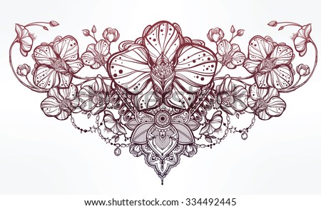 vintage floral highly detailed hand drawn stock vector 334492445 vintage floral highly detailed hand drawn stock vector 334492445