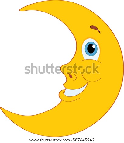 Illustration Happy Moon Friendly Smile On Stock Vector 158514533 ...