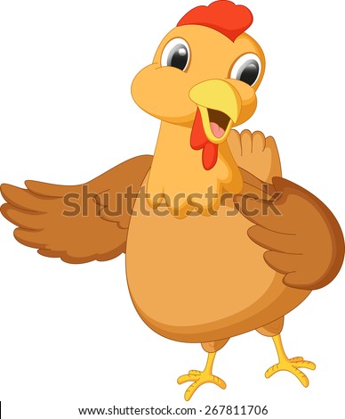 Cute Little Hen Cartoon Isolated On Stock Vector 94899493 - Shutterstock