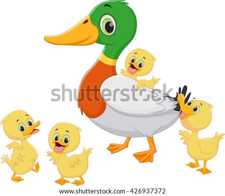 Duck Family Cartoon Stock Vector 426937372 - Shutterstock