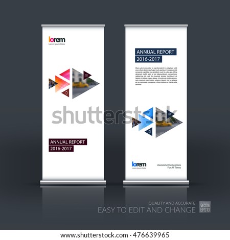 Vector Set Modern Roll Banner Stand Stock Vector 476639965 