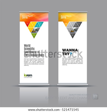 Business Vector Set Modern Roll Banner Stock Vector 