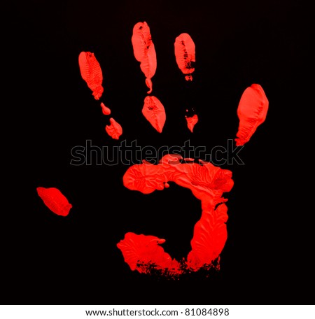 Neon Hand Print Stock Vector 61908787 - Shutterstock