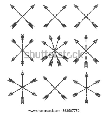 Crossed Arrows Symbol Sketch Coloring Page