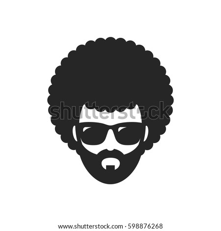 Cool Man Afro Haircut African Stock Vector 598876268 