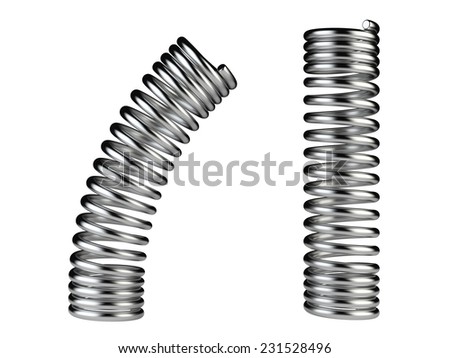 Elastic Metal Spring Dynamic Concept Isolated On A White Background Elastic Metal Spring Dynamic Concept Isolated On A White Background