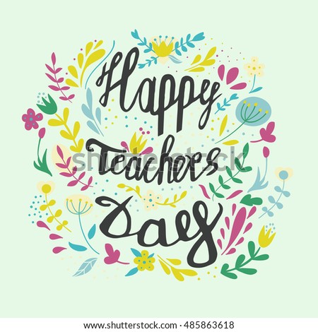 Happy Teachers Day Vector Hand Drawn Stock Vector (Royalty Free ...