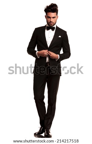 Full Body Picture Elegant Man Tuxedo Stock Photo (Royalty 