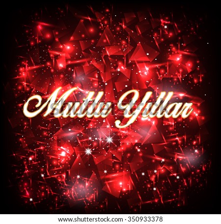 Happy New Year Turkish Mutlu Yillar Stock Vector 350933378 - Shutterstock