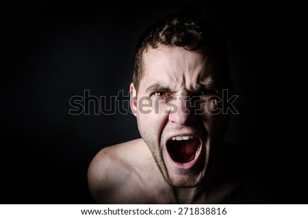 Young Man Screaming Crying Dark Stock Photo 534188317 - Shutterstock