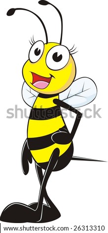 Happy Mother Baby Bee Cartoon Stock Vector 104440166 - Shutterstock