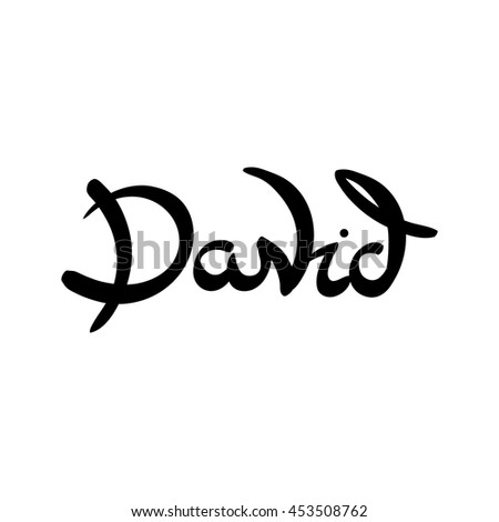 Male Name David Hand Drawn Lettering Stock Vector 453508762 - Shutterstock