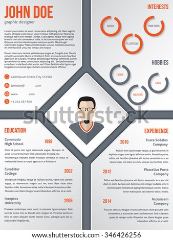 modern cv resume curriculum vitae template design with photo in middle rhomb - Resume Curriculum Vitae Example modern cv resume curriculum vitae template design with photo in middle rhomb - Resume Curriculum Vitae Example