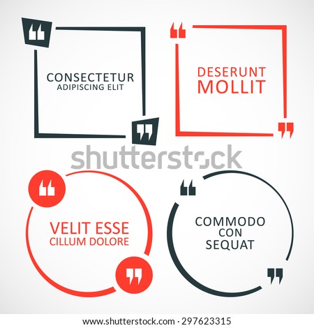 set quote box bubble quotes template stock vector 297623315