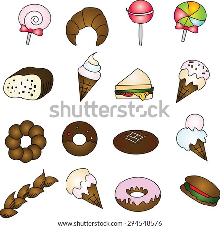 Cartoon Vector Illustration Sweet Food Confectionery Stock Vector