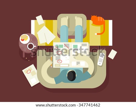 Unemployed Looking For A Job In The Newspaper Search Or Find Work Flat Unemployed Looking For A Job In The Newspaper Search Or Find Work Flat