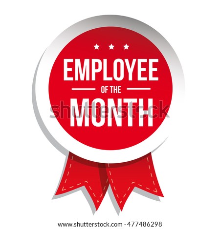 Employee Month Label Stamp Red Ribbon Stock Vector 477486298 - Shutterstock