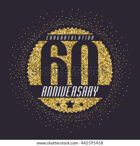 logo vintage 60th Anniversary 60th Celebration Years Logotype Sixty Stock