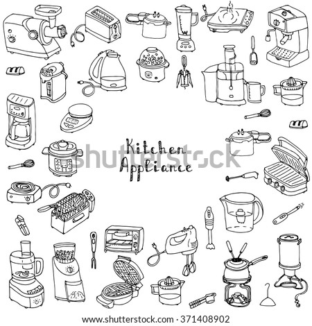 Hand Drawn Doodle Kitchen Appliance  Vector Stock Vector 