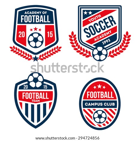 Football Badge Set Various Color Stock Vector 294724859 - Shutterstock