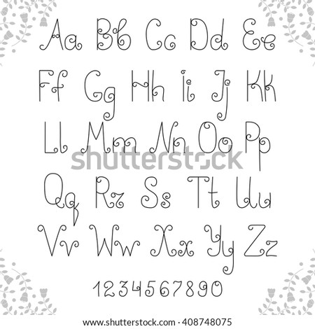 Latin Alphabet Decorative Lowercase Uppercase Fonts Stock Vector ...