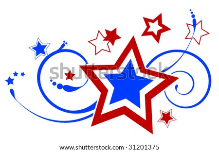 Patriotic Ornate Star Decoration Fireworks Stock Vector 31201375 ...