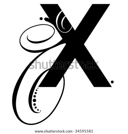 Letter X Script Stock Vector 26228365 - Shutterstock