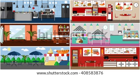 Restaurant Kitchen Illustration fast food restaurant stock images, royalty-free images & vectors Restaurant Kitchen Illustration fast food restaurant stock images, royalty-free images & vectors