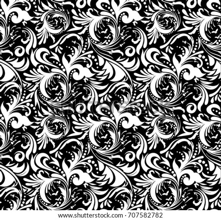 Seamless Pattern Chrysanthemums Berries Stock Vector 117474745 ...