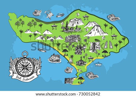  Bali Road Sign Travel Destinations Set Stock Photo    Things to do in Bali and Indonesia Travel Map: 35 BALI  NORSK