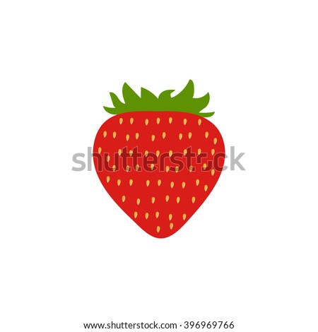 Red Strawberry vector, flat strawberry icon