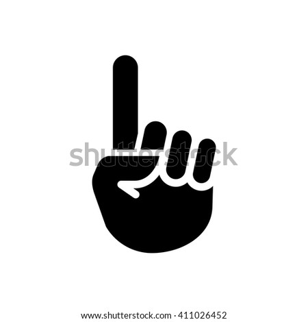 Icon Black Hand On Yellow Background Stock Vector 51557398 - Shutterstock