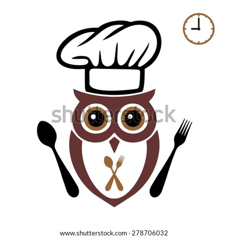 Wise Owl Fork Spoon Stock Vector 278706032 - Shutterstock