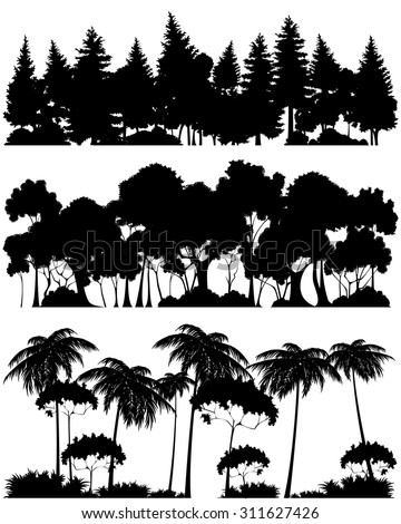Forest Silhouette Stock Images, Royalty-Free Images & Vectors