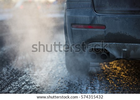 White smoke from truck exhaust