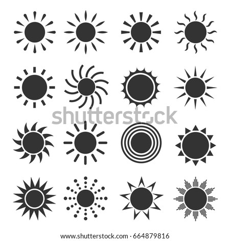 Set Sun Icons Stock Vector 242185468 - Shutterstock