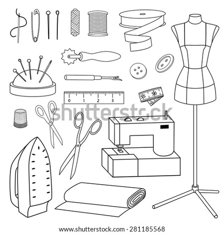 Download Isolated Vector Sewing Tools Line Icon Stock Vector ...