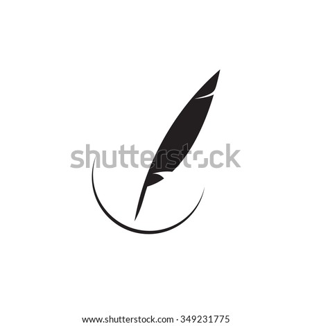 Feather Logo Vector Illustration Ink Pen Stock Vector 349231775 ...