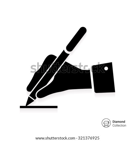 Icon Mans Hand Writing Pen Stock Vector 321376925 - Shutterstock