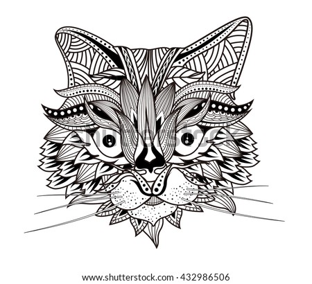 Hand Drawn Ornate Doodle Graphic Black Stock Vector 432986506 ...