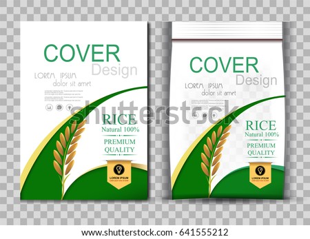 Rice Package Thailand food Logo Products and Fabric Background Thai Arts, banner and poster template design rice food