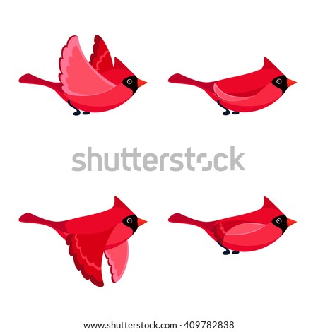 Download Vector Illustration Cartoon Flying Cardinal Animation ...