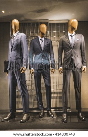 Men Clothing In A Luxury Storewindow Display View Men Clothing In A Luxury Storewindow Display View